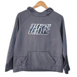 NIKE Gray Long Sleeve Hoodie Sweatshirt size Childrens XL *